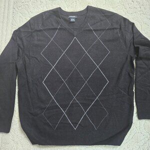 System Mens Argyle V-Neck Pullover Sweater sz Lg